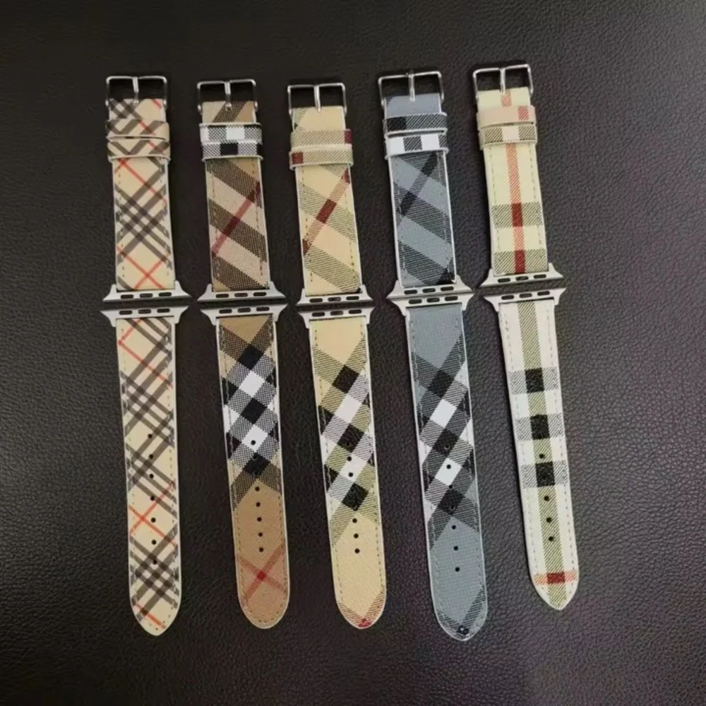 Leather Plaid Apple Watch Band 38/40/41/42/44 - Picture 7 of 16